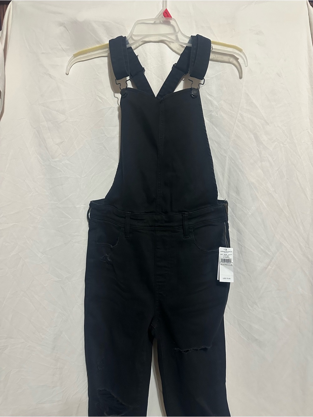 American Eagle Outfitters Black Denim Overall Jumpsuit